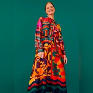 FARM Rio Graphic Scarves Shirtdress